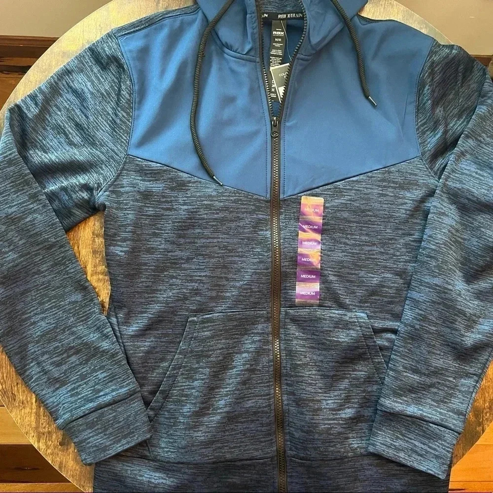 RBX | X-Train colorblock fleece full zip mens hoodie. Size: M